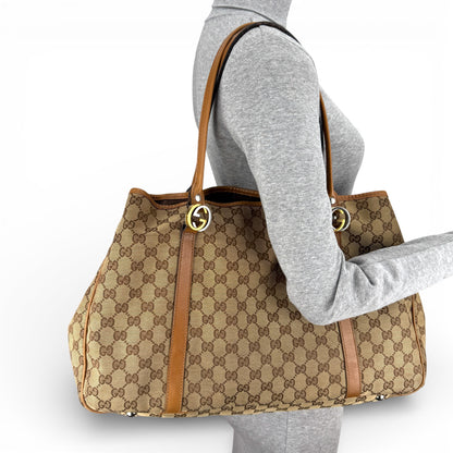 GUCCI GG TWINS MONOGRAM BROWN BAG