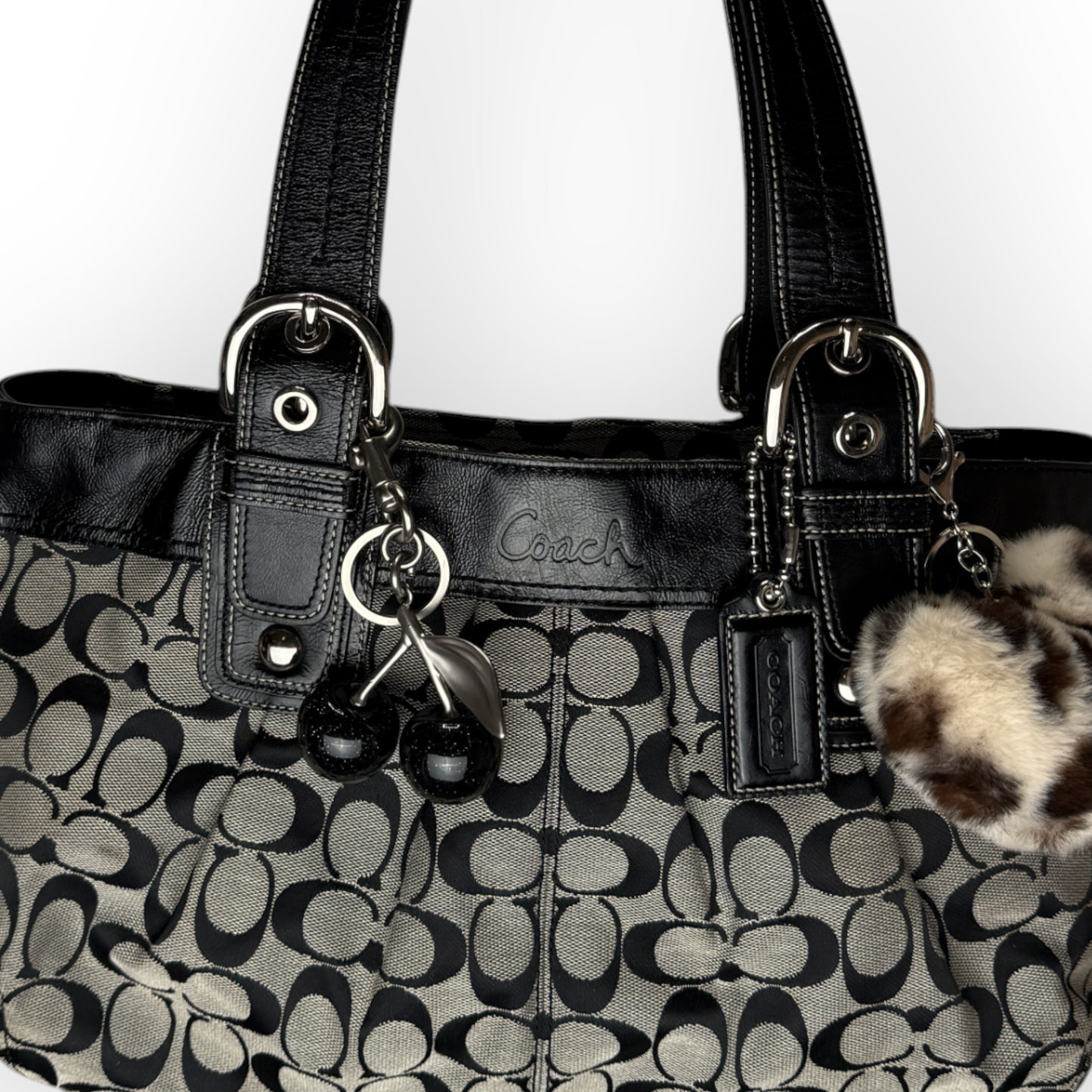 COACH GREY CANVAS BAG