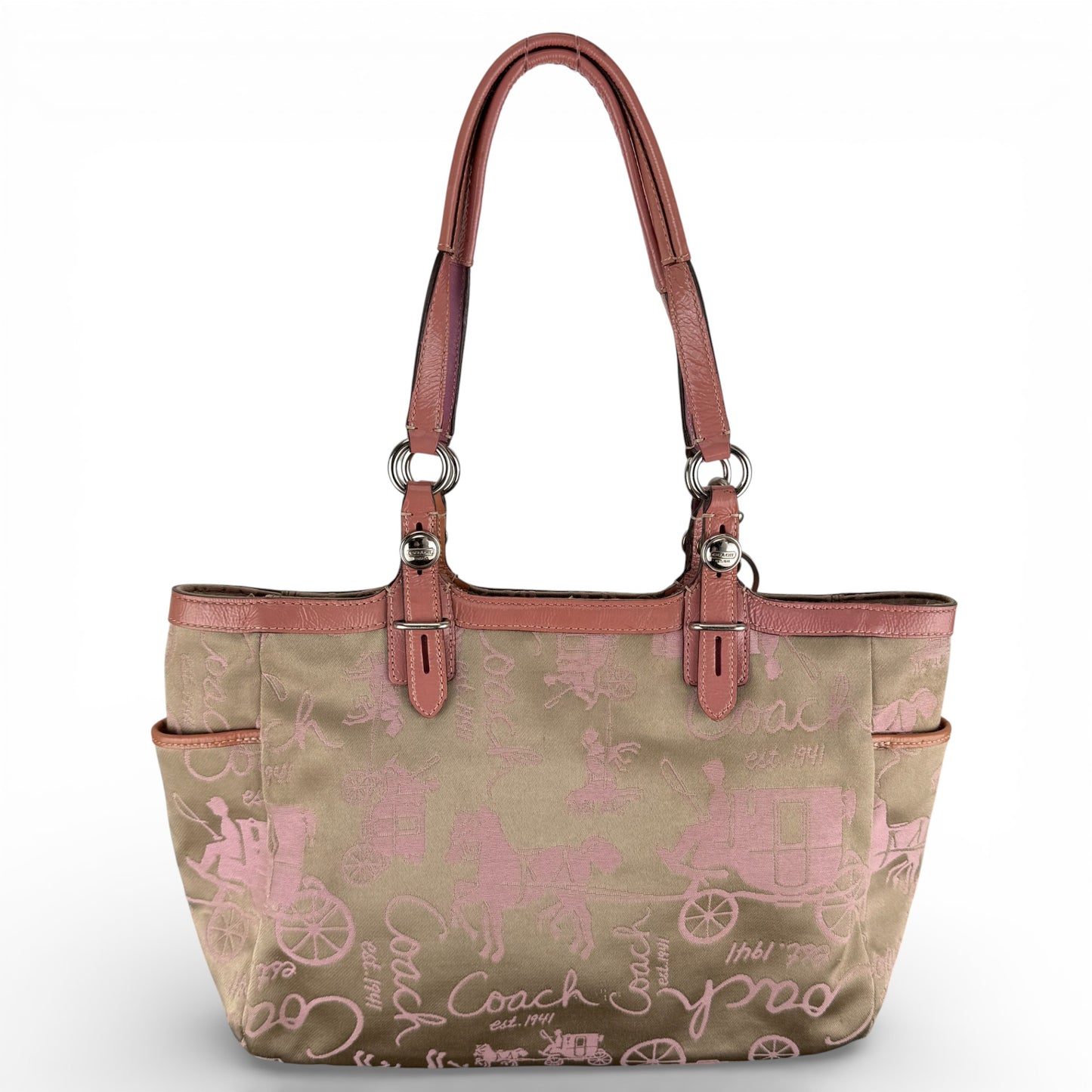 COACH SIGNATURE HORSE AND CARRIAGE GALLERY TOTE BAG