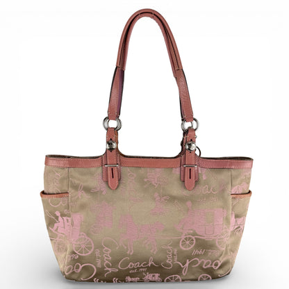 COACH SIGNATURE HORSE AND CARRIAGE GALLERY TOTE BAG