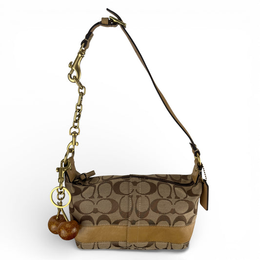 COACH SIGNATURE GOLD  STRIPE MINI HOBO BAG