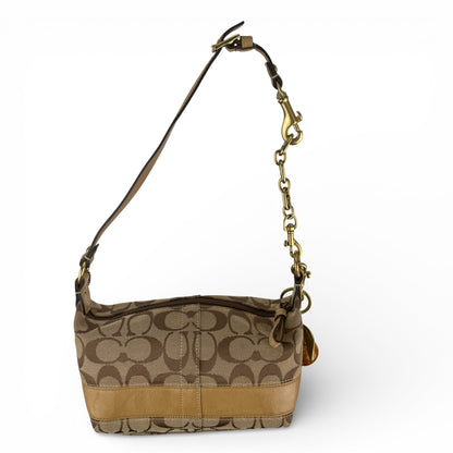 COACH SIGNATURE GOLD  STRIPE MINI HOBO BAG