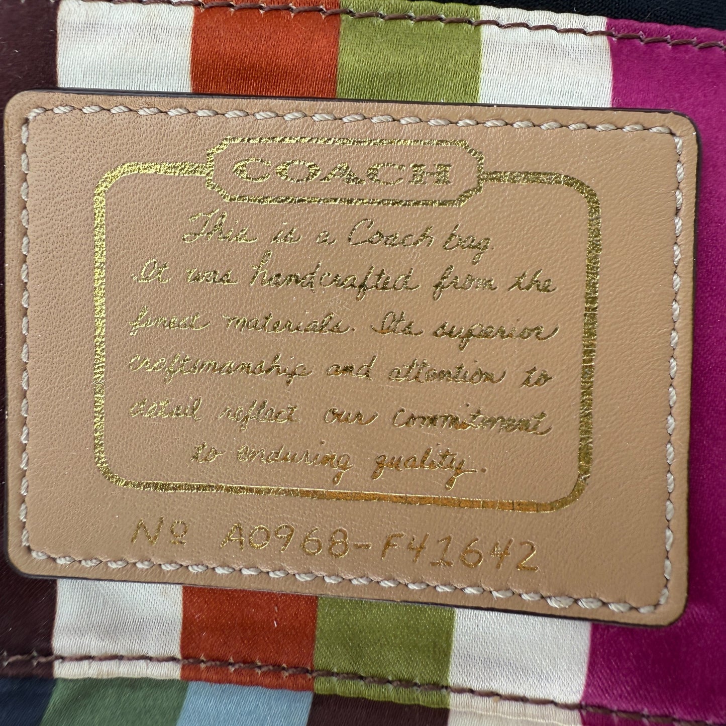 COACH SIGNATURE GOLD  STRIPE MINI HOBO BAG