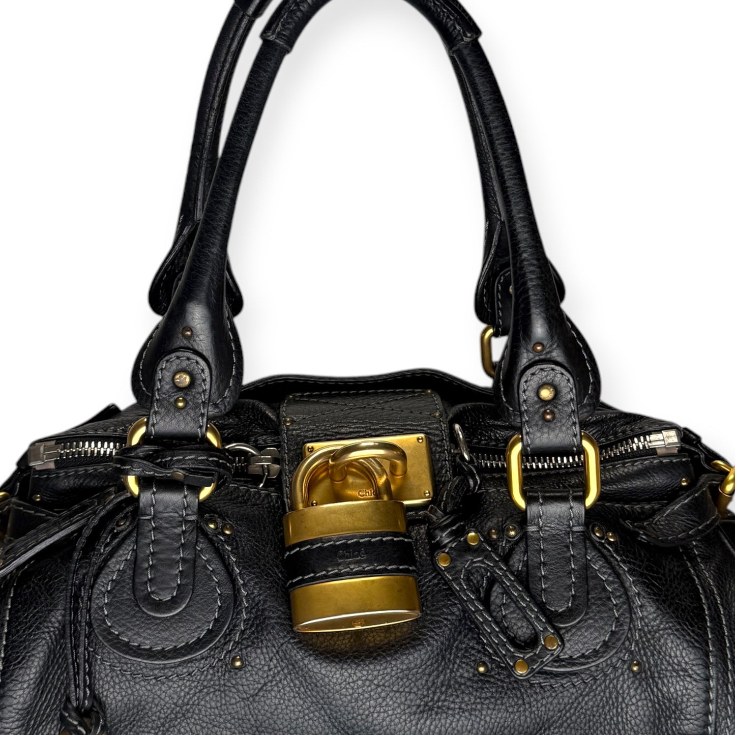 CHLOE PADDINGTON BLACK LEATHER BAG