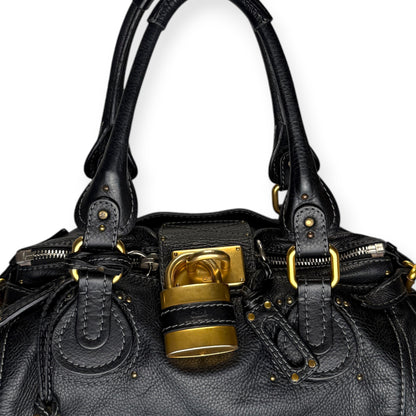 CHLOE PADDINGTON BLACK LEATHER BAG