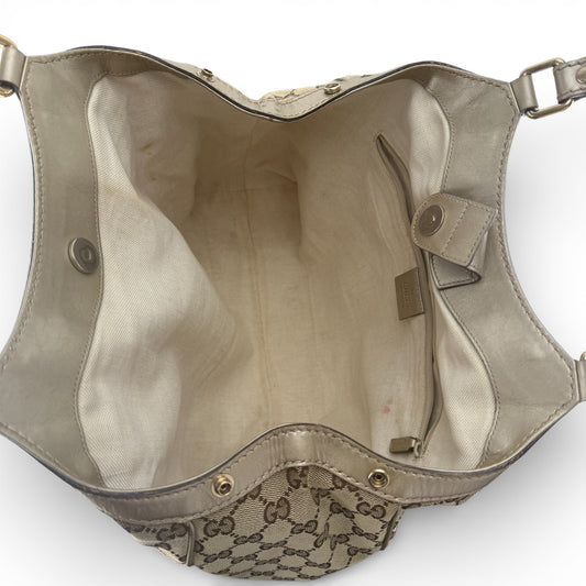 GUCCI GG MEDIUM SUKEY TOTE BAG SILVER