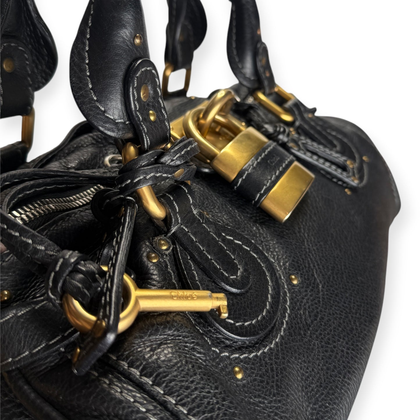 CHLOE PADDINGTON BLACK LEATHER BAG