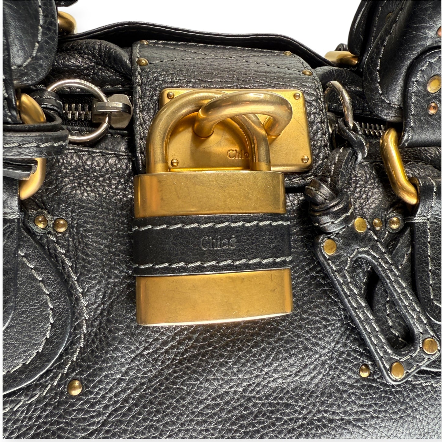 CHLOE PADDINGTON BLACK LEATHER BAG