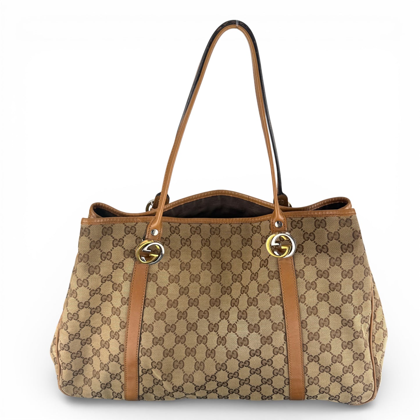 GUCCI GG TWINS MONOGRAM BROWN BAG