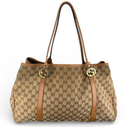 GUCCI GG TWINS MONOGRAM BROWN BAG