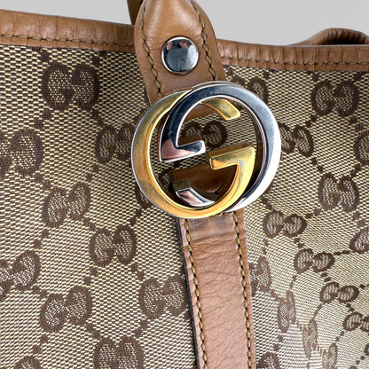 GUCCI GG TWINS MONOGRAM BROWN BAG