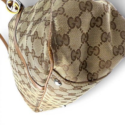 GUCCI GG TWINS MONOGRAM BROWN BAG