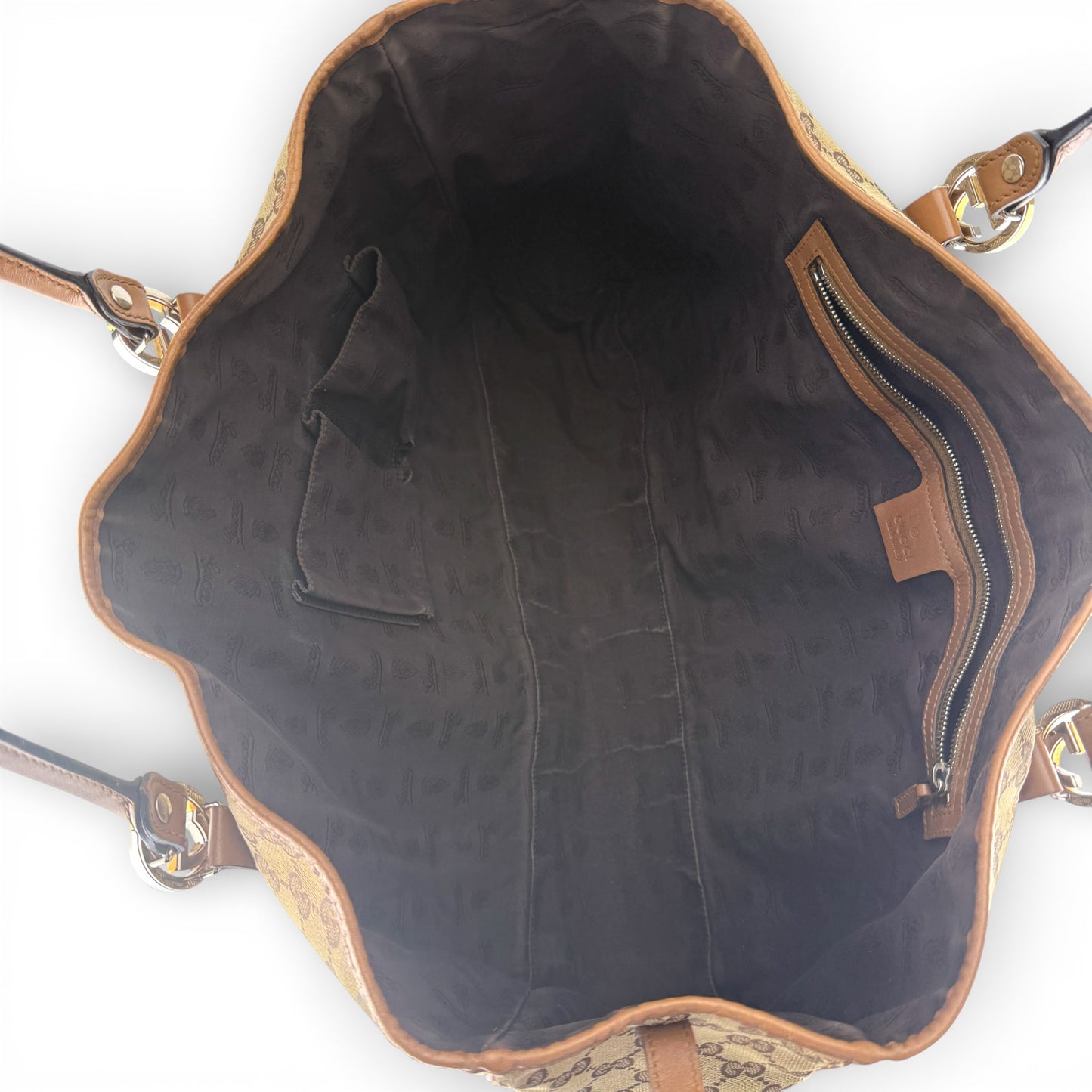 GUCCI GG TWINS MONOGRAM BROWN BAG