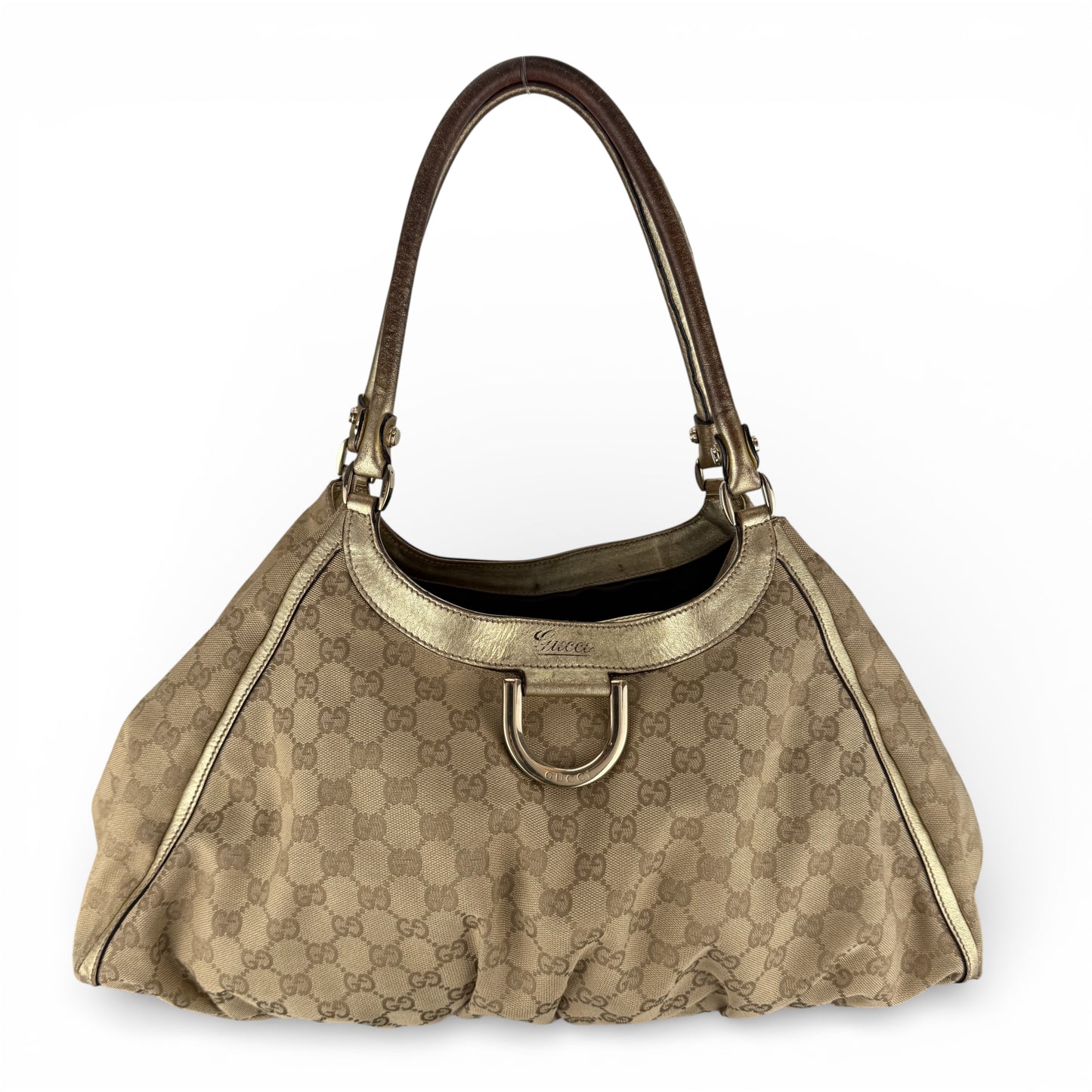 GUCCI D-RING ABBEY BAG GOLD (LARGE)