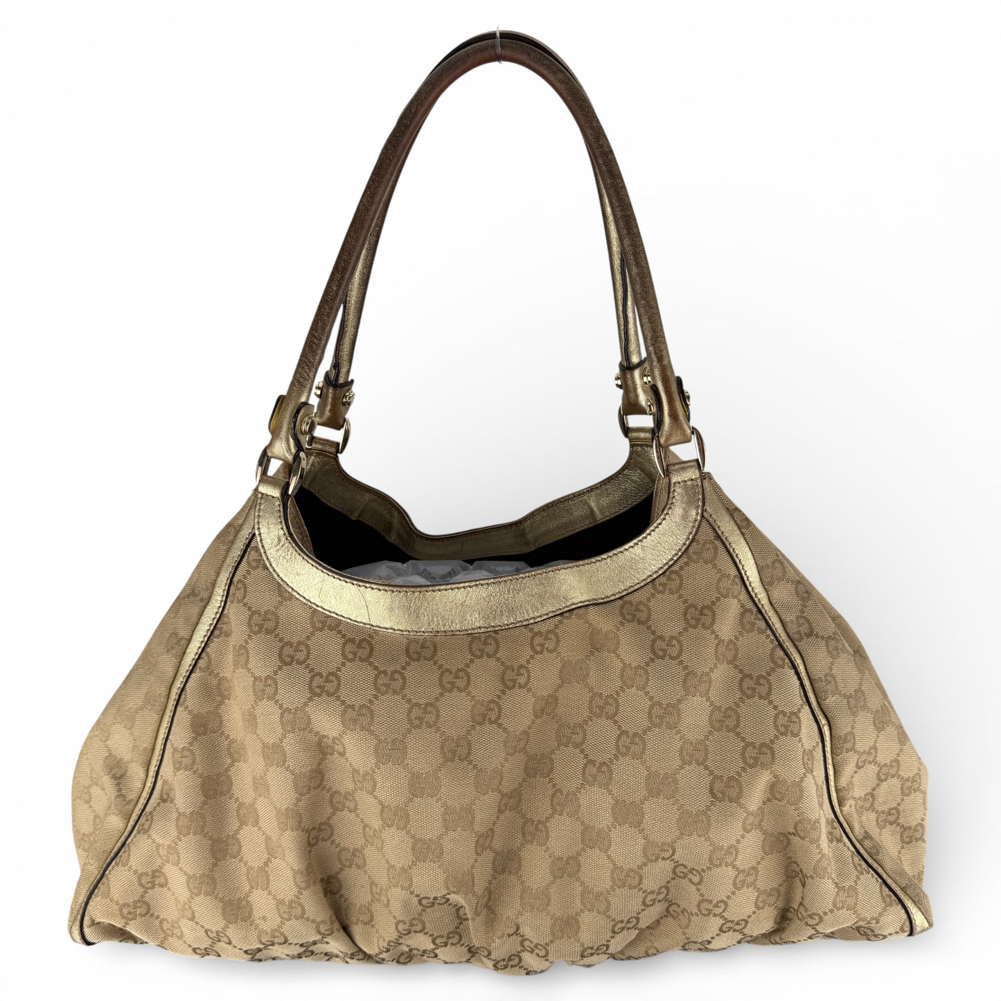 GUCCI D-RING ABBEY BAG GOLD (LARGE)