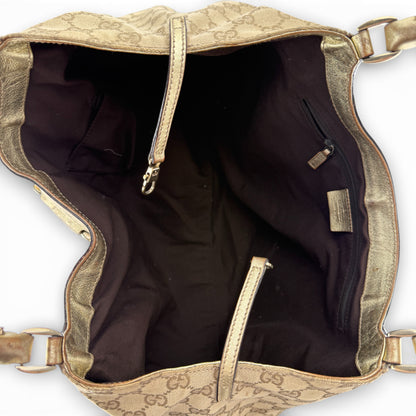 GUCCI D-RING ABBEY BAG GOLD (LARGE)