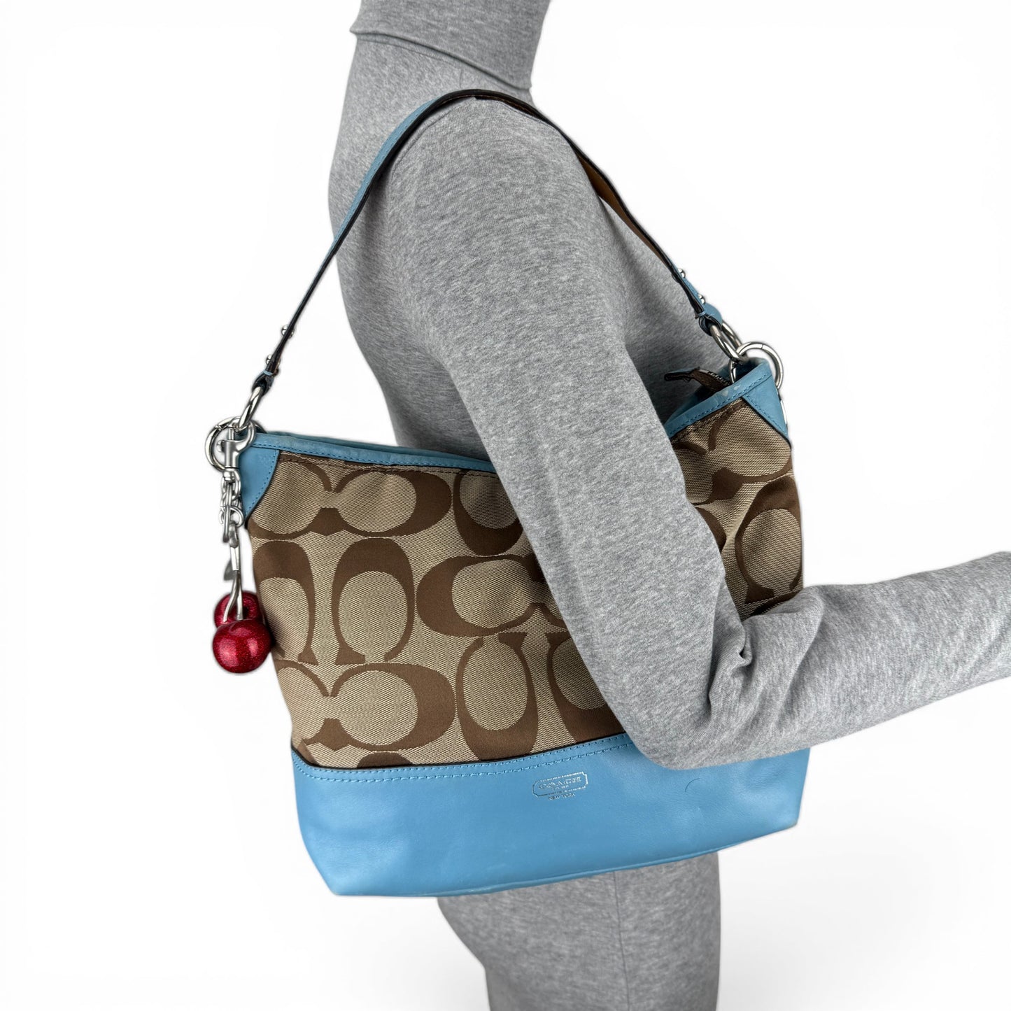 COACH HAMPTONS STRIPE TRIM BAG