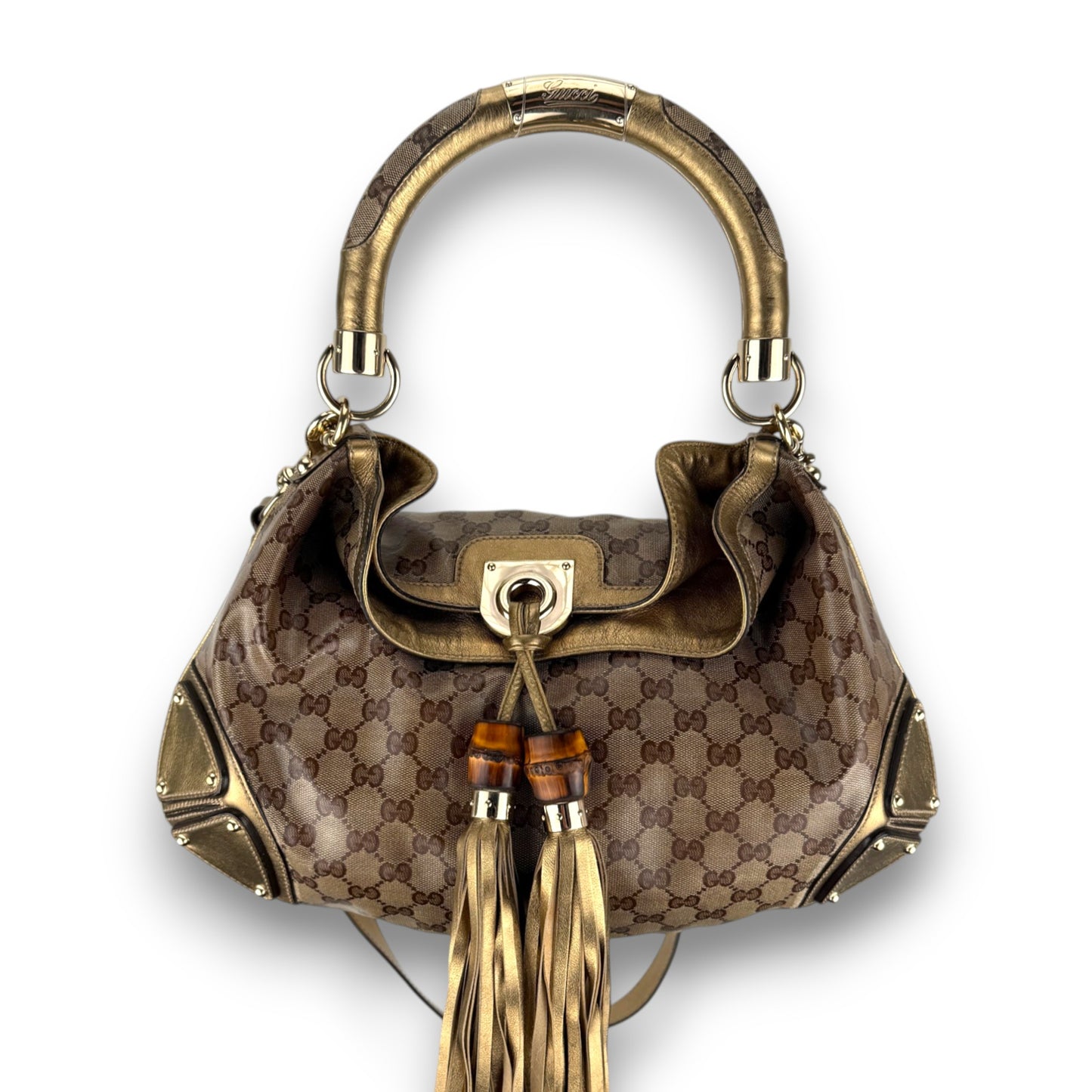 GUCCI GG INDY HOBO BAG GOLD