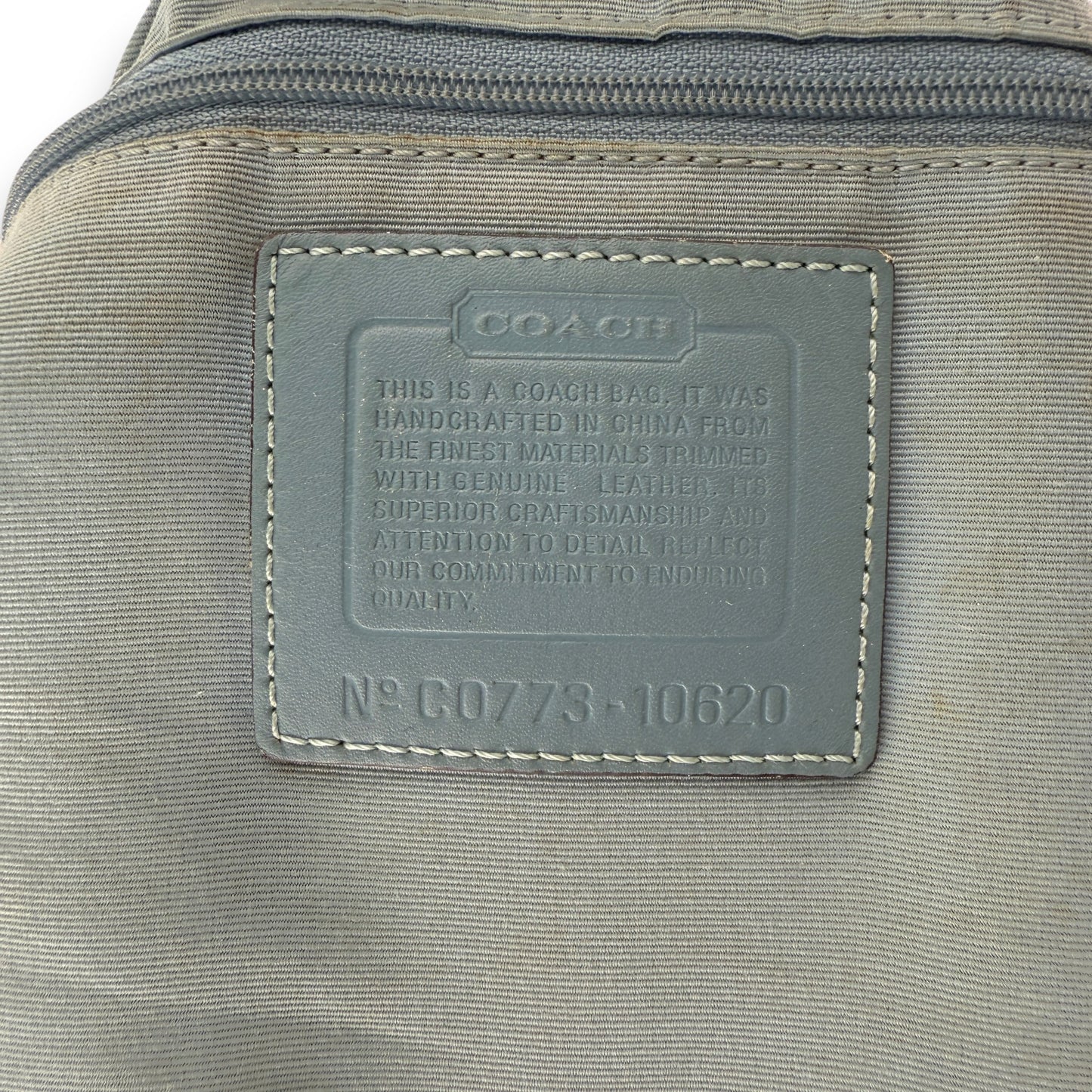 COACH SIGNATURE CARLY LIGHTBLUE SHOULDER BAG LARGE