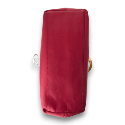 COACH HAMPTONS TAN AND CORAL PINK SHOULDER BAG