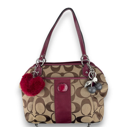 COACH SIGNATURE STRIPE 2WAY SATCHEL BAG