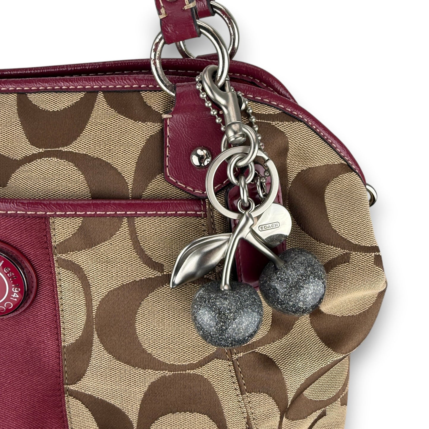 COACH SIGNATURE STRIPE 2WAY SATCHEL BAG