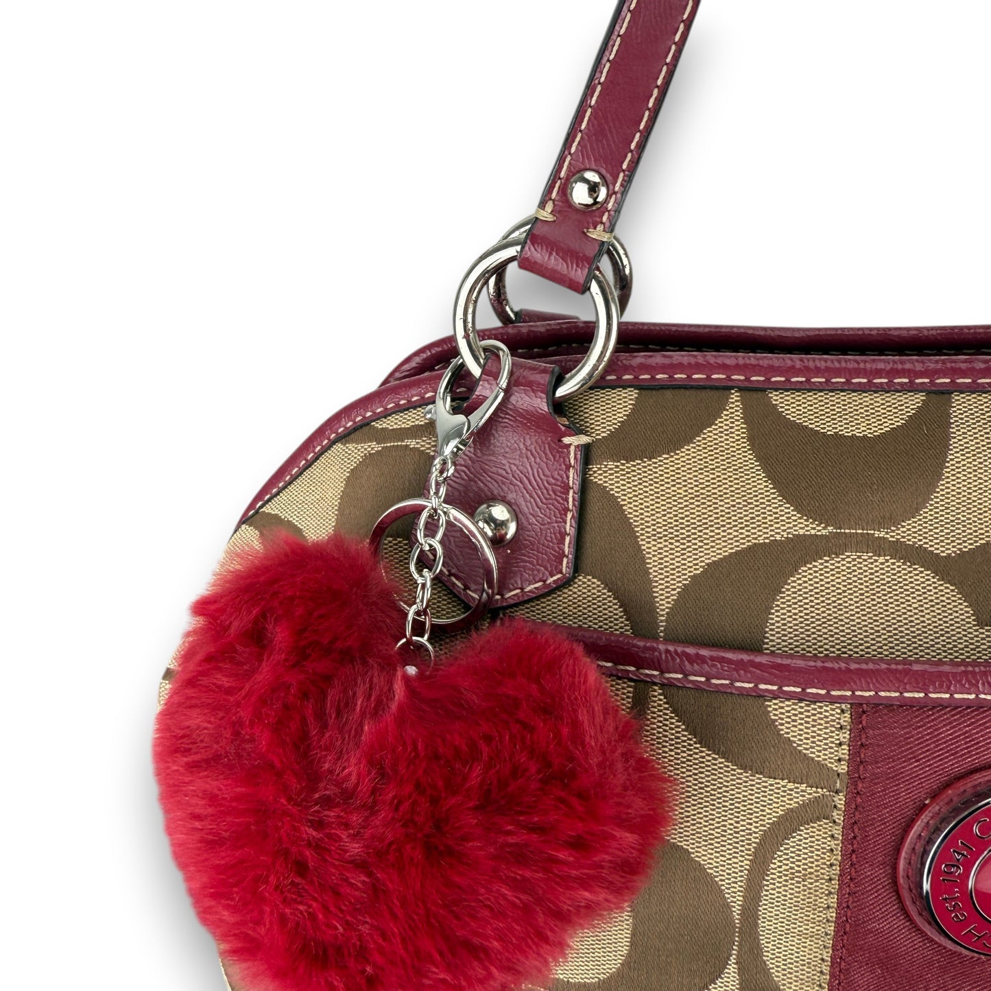 COACH SIGNATURE STRIPE 2WAY SATCHEL BAG