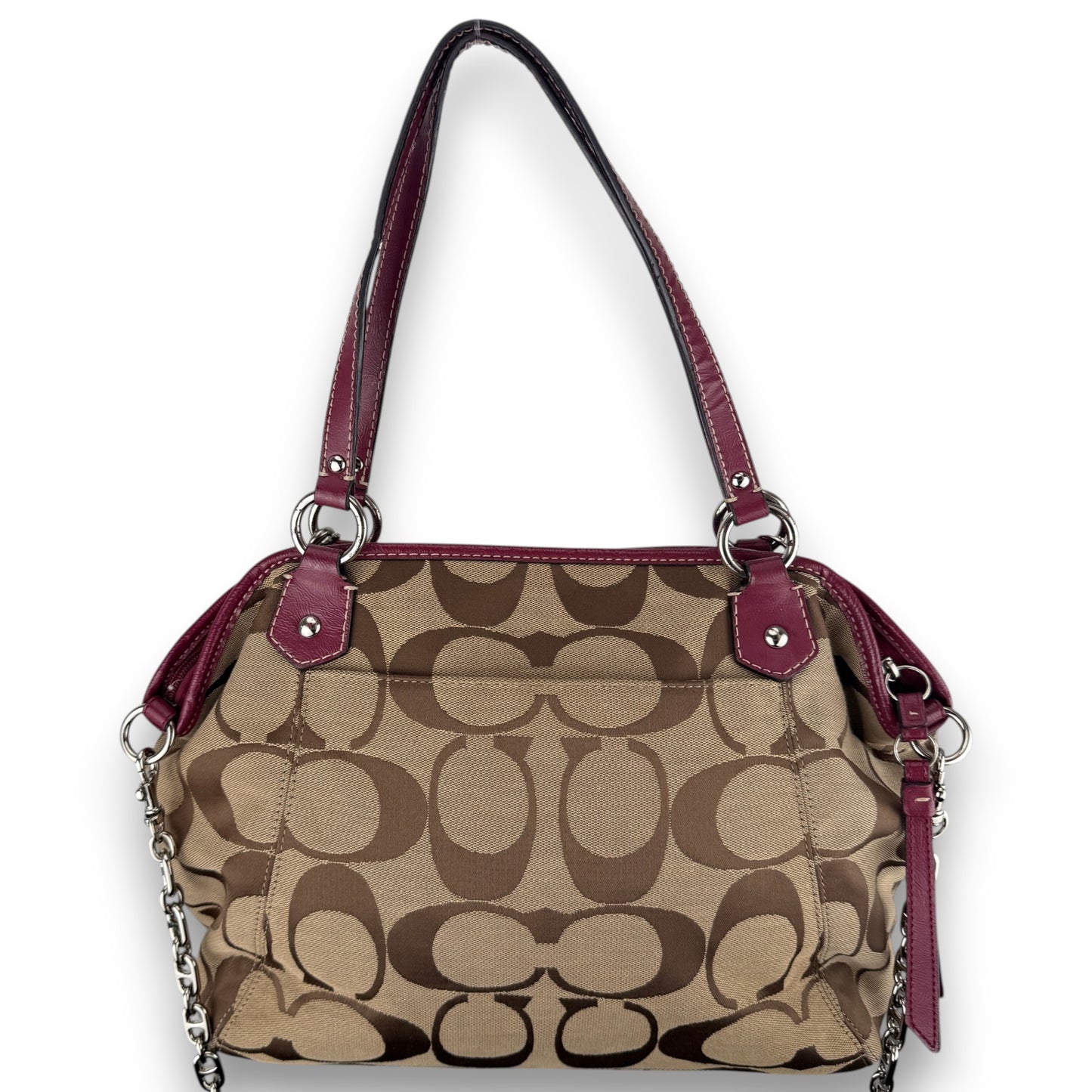 COACH SIGNATURE STRIPE 2WAY SATCHEL BAG