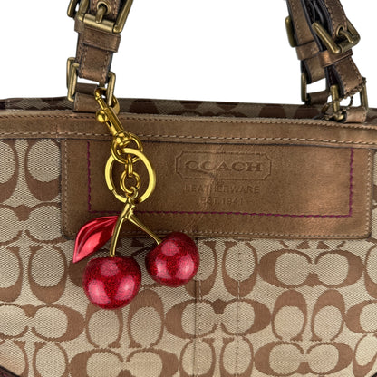 COACH SIGNATURE SUEDE BAG BRONZE