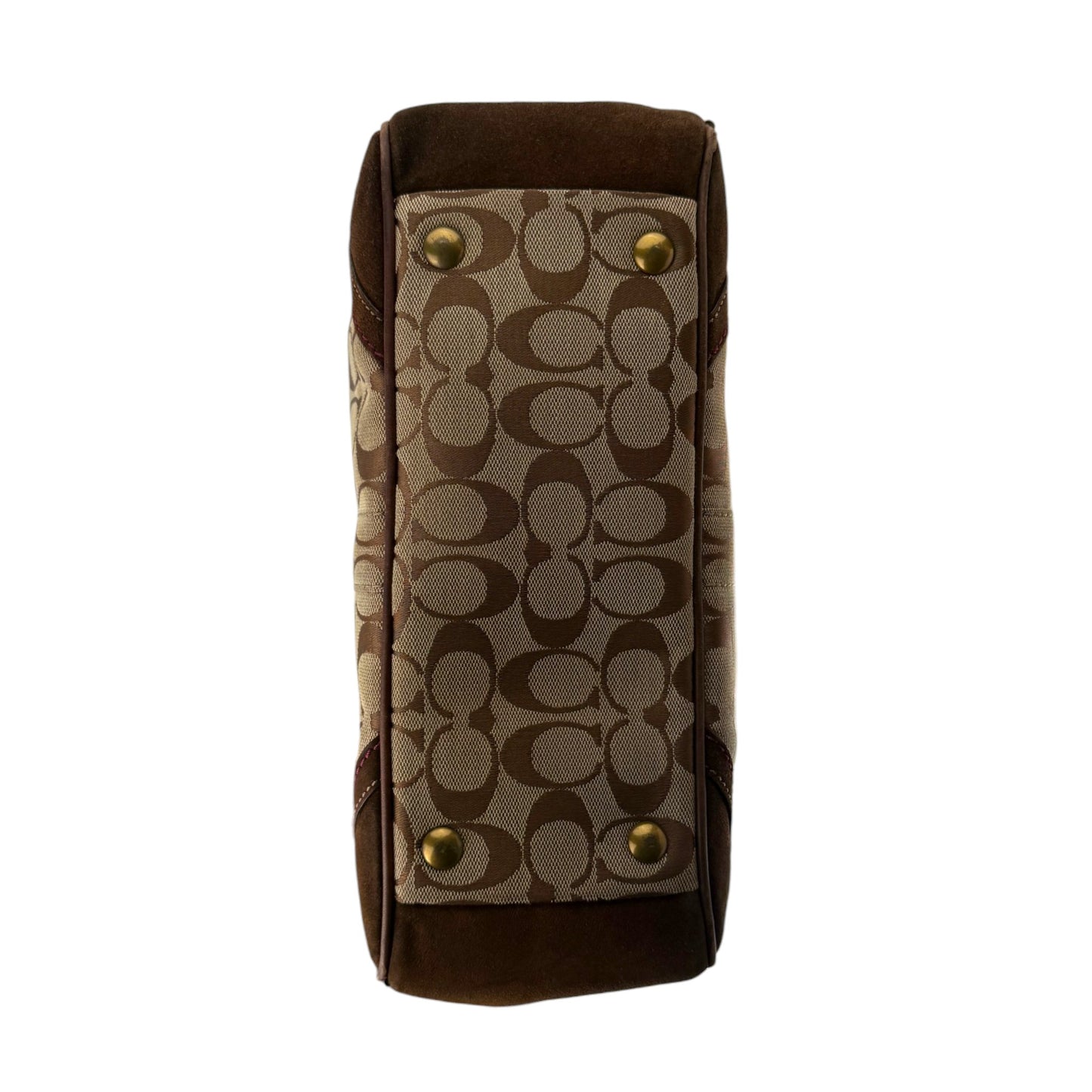 COACH SIGNATURE SUEDE BAG BRONZE