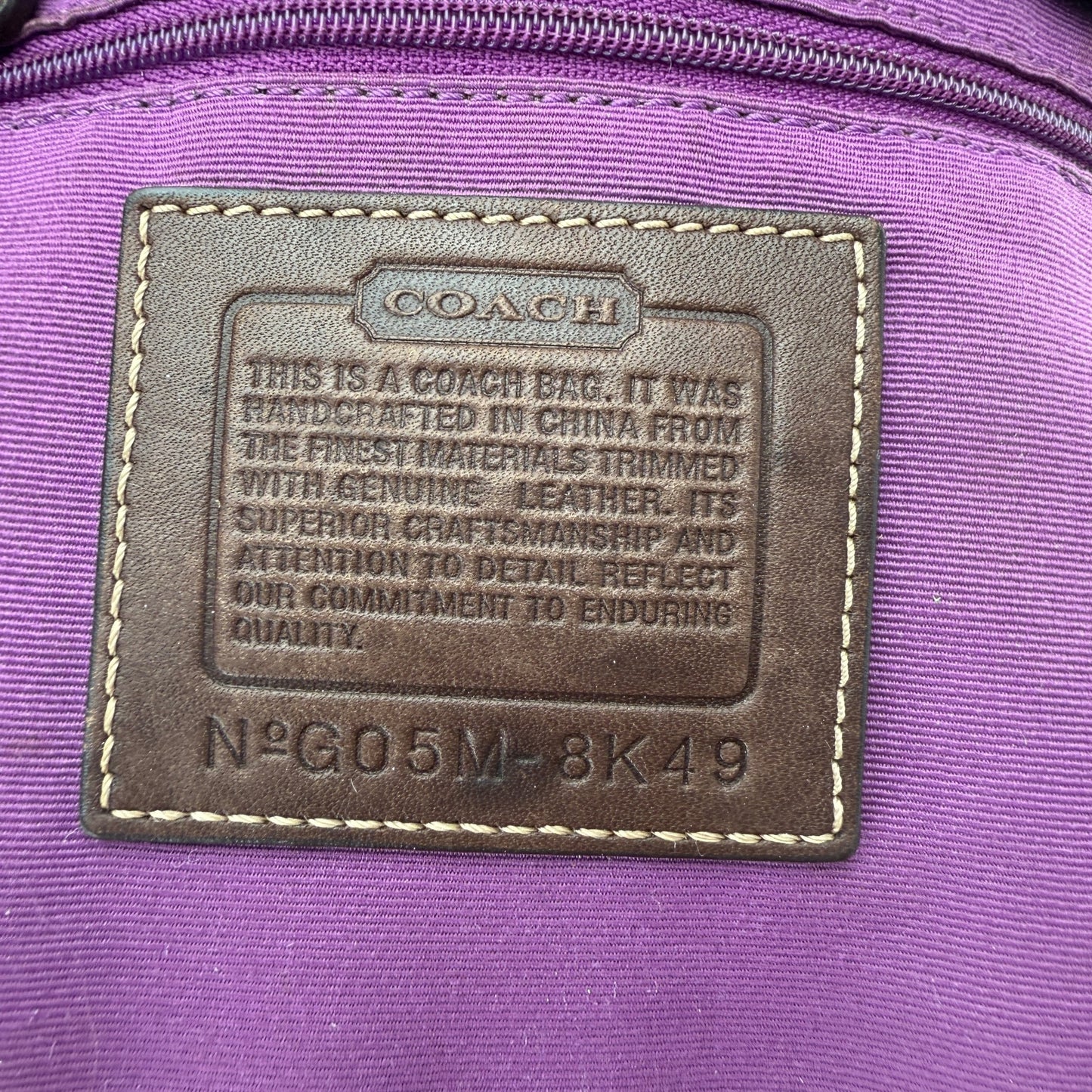 COACH SIGNATURE SUEDE BAG BRONZE