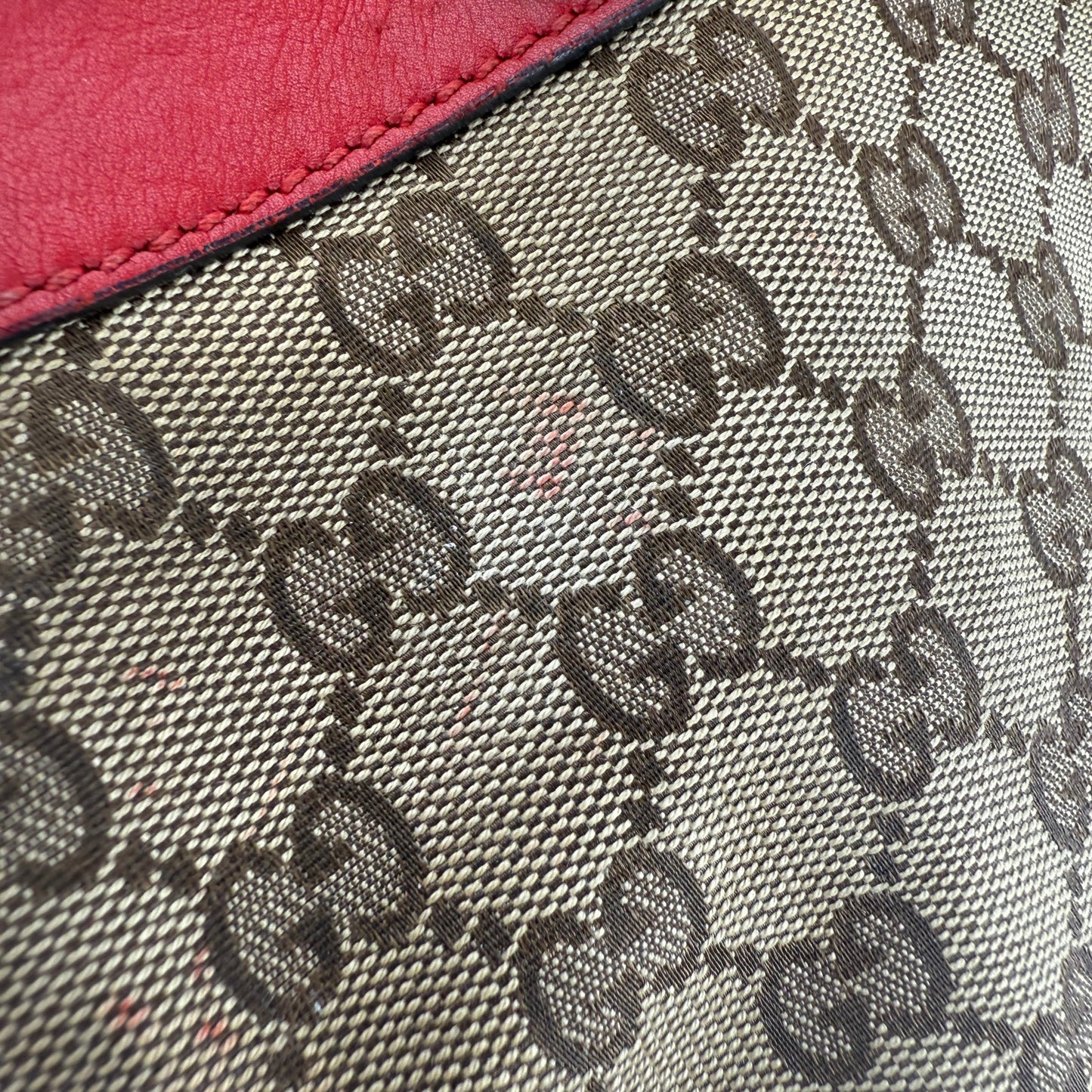 GUCCI GG CANVAS VALENTINE SATCHEL BAG