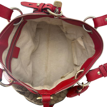 GUCCI GG CANVAS VALENTINE SATCHEL BAG