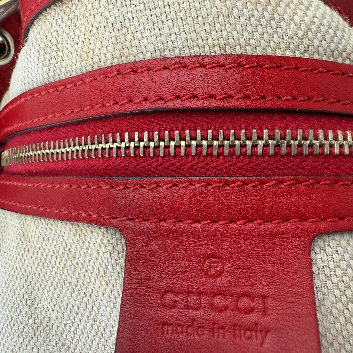 GUCCI GG CANVAS VALENTINE SATCHEL BAG