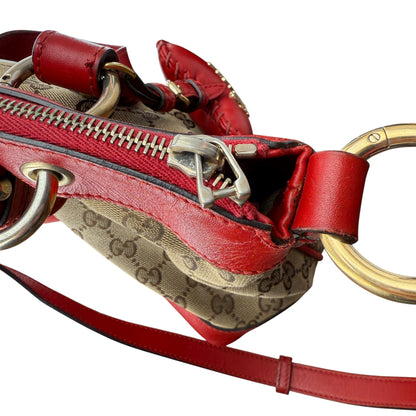 GUCCI GG CANVAS VALENTINE SATCHEL BAG
