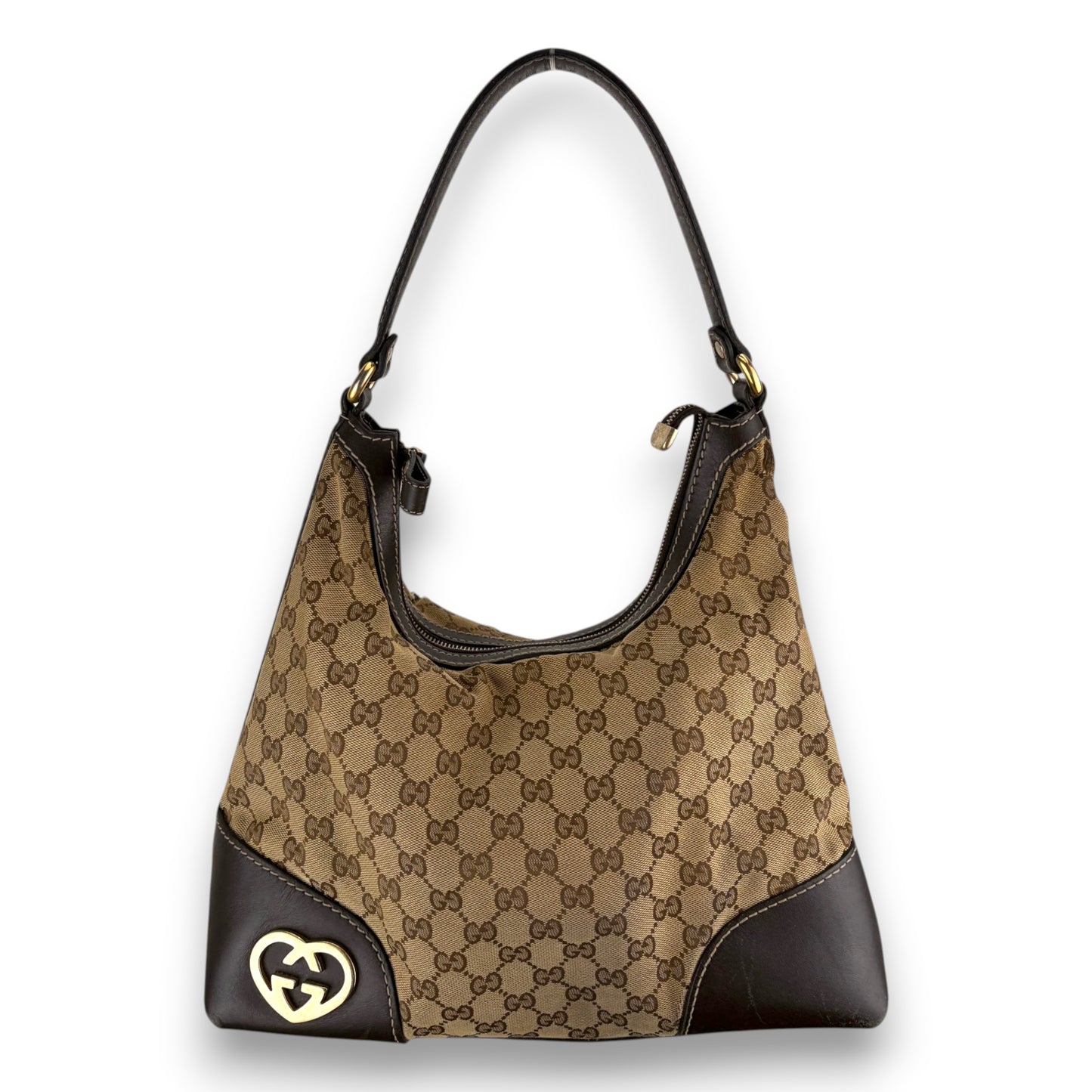GUCCI GG CANVAS MEDIUM LOVELY HEART SHOULDER BAG