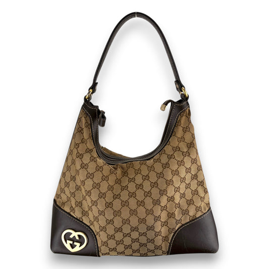 GUCCI GG CANVAS MEDIUM LOVELY HEART SHOULDER BAG