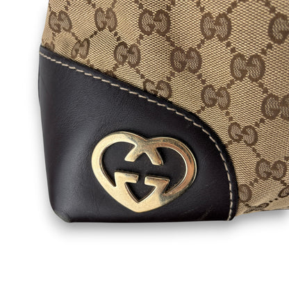 GUCCI GG CANVAS MEDIUM LOVELY HEART SHOULDER BAG