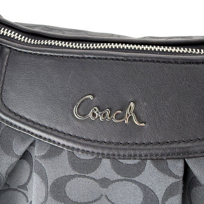 COACH SIGNATURE ASHLEY BLACK SATIN SHOULDER BAG