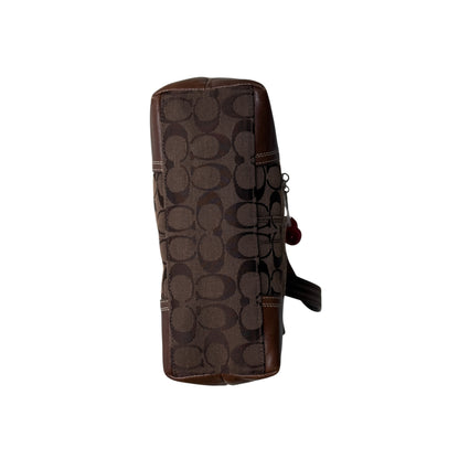 COACH SIGNATURE HAMPTON TURNLOCK TOTE BAG BROWN