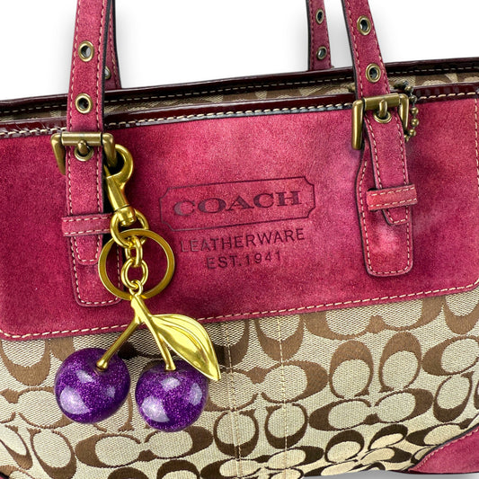 COACH SIGNATURE SUEDE TOTE BAG