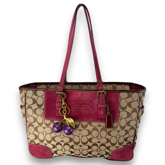 COACH SIGNATURE SUEDE TOTE BAG