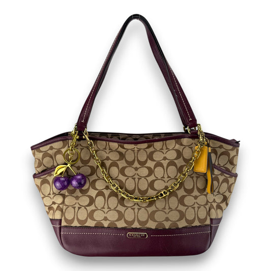 COACH SIGNATURE LILAC SHOPPER BAG