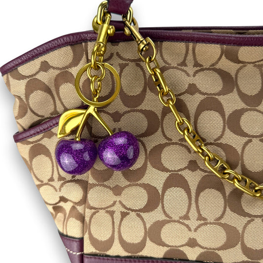 COACH SIGNATURE LILAC SHOPPER BAG