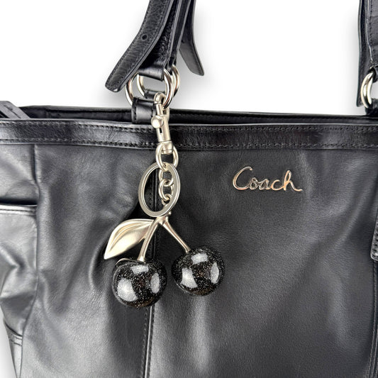 COACH GALLERY TOTE BAG BLACK LEATHER
