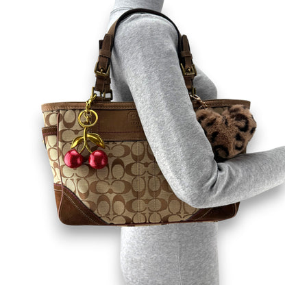COACH SIGNATURE SUEDE TOTE BAG