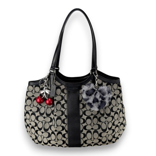 COACH SIGNATURE DEVIN GREY TOTE BAG