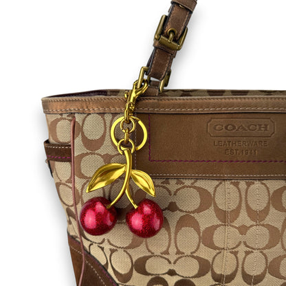 COACH SIGNATURE SUEDE TOTE BAG