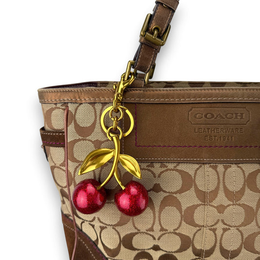 COACH SIGNATURE SUEDE TOTE BAG
