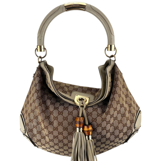 GUCCI GG CANVAS LARGE INDY HOBO BAG